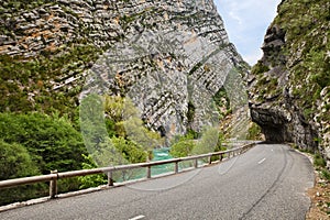 Verdon Gorge, Provence-Alpes-Cote d\'Azur, France: landscape of the river canyon in the nature park Gorges du Verdon