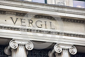 Vergil Columbia university library inscription detail