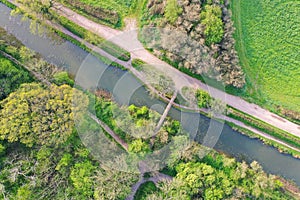 0verhead view of the restored Berks and Wilts canal near Wootton Bassett photo