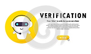 Verification banner. Press allow to verify that you are not a robot. Information privacy  verification technologies  access