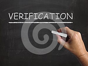 Verification Blackboard Shows Proof Confirmation