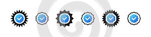 Verification icons set. Profile Verification. Conceptual confirmation icons. Icons confirming verification. Vector illustration