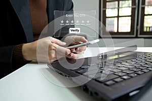 Verification of information with otp scanner,2 factor authentication, high security for login access information, Internet