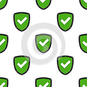 Verified Authorized Shield Seamless Pattern