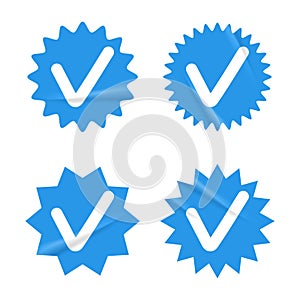 Verified badges check icon set vector illustration