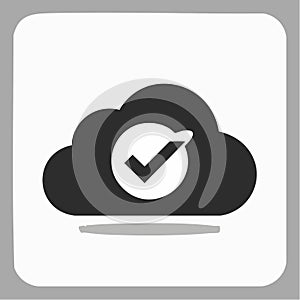Verified Cloud Computing Icon with Checkmark