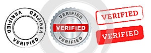 Verified emblem stamp red silver color verify