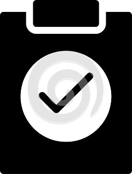 Verified glyph flat vector icon