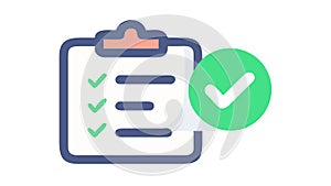 Verified Report Clipboard Task Icon, vector design Generative AI