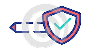 Verified Secure Shield, Protection Approved Safety Data Vector Design Generative AI