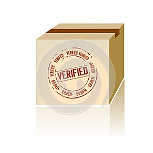 Verified shipping box vector photo