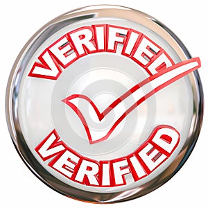 Verified Stamp Button Check Mark Inspected Certified