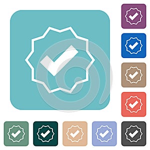 Verified sticker outline rounded square flat icons
