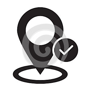 Verify navigation,  pin, right, verify fully editable vector icon