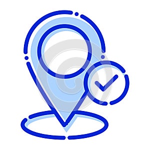 Verify navigation,  pin, right, verify fully editable vector icon