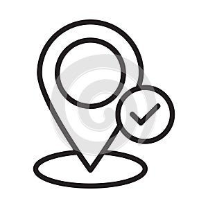 Verify navigation,  pin, right, verify fully editable vector icon