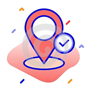 Verify navigation,  pin, right, verify fully editable vector icon