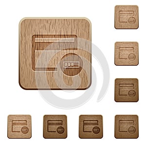 Verifying credit card wooden buttons photo