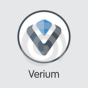 Verium - Blockchain Cryptocurrency Sign Icon.