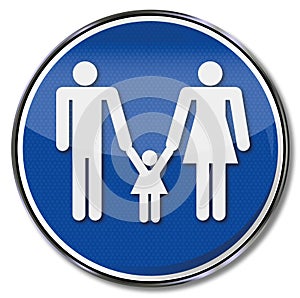 Sign nuclear family with toddler