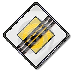 End of priority road sign