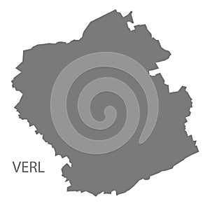 Verl German city map grey illustration silhouette shape