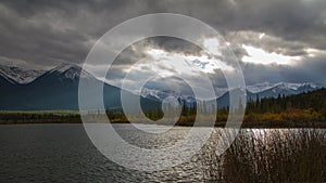 Vermillion lake light rays