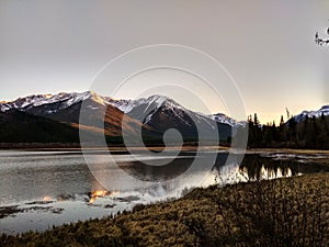 Vermillion Lakes in Banff National Park at sunset, Alberta, Canada