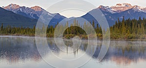 Vermillion Lakes Rippled Reflections