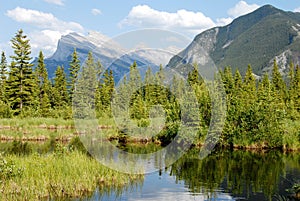 Vermillion Lakes in spring,Canadian Rockies,Canada