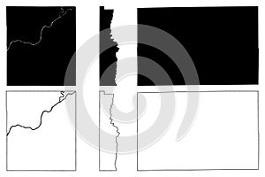 Vermillion, Tipton and Tippecanoe County, Indiana U.S. county, United States of America, USA, U.S., US map vector illustration,