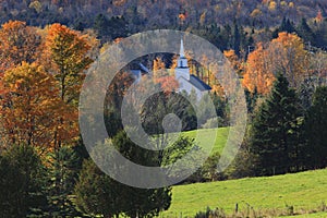 Vermont Church In Autumn