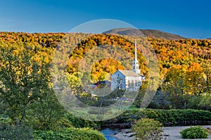 Vermont Fall Foliage and the Stowe Community Church