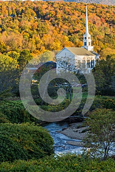 Vermont Fall Foliage and the Stowe Community Church