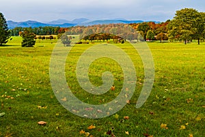 Vermont farm meadows and fields in Autumn photo