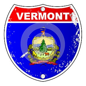 Vermont Flag Icons As Interstate Sign