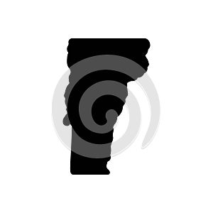 Black solid icon for Vermont, map and country