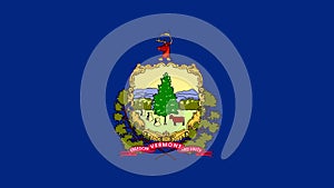 Vermont State Flag with Light Rays Animation