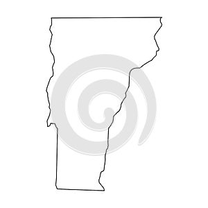 Vermont, state of USA - solid black outline map of country area. Simple flat vector illustration