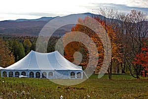 Vermont wedding tent in the mountains