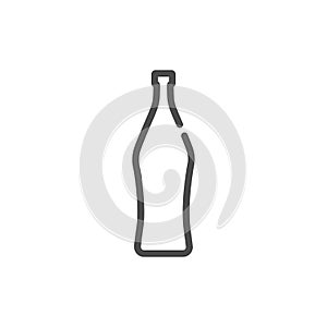 Vermouth bottle in flat style on white background. Simple template design. Beverage icon design. Isolated illustration outline