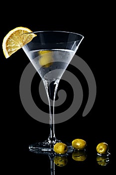 Vermouth cocktail in martini glass