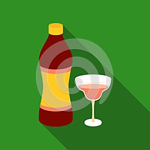 Vermouth icon in flat style isolated on white background. Alcohol symbol stock vector illustration.