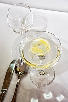 Vermouth with lemon for birthday party