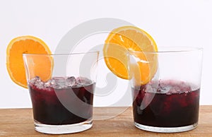 Vermouth with orange as alcohol aperitif