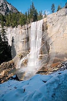 Vernal Fall and Snowy Trails, Yosemite National Park, California