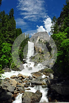 Vernal Falls and Half Dome. Yosemite NP, CA