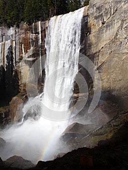 Vernal Falls with rainbow - Waterfall in Yosemite National Park, Sierra Nevada, California