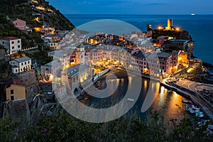 Vernazza, Italy at night