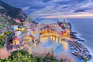 Vernazza, La Spezia, Liguria, Italy in the Cinque Terre Region